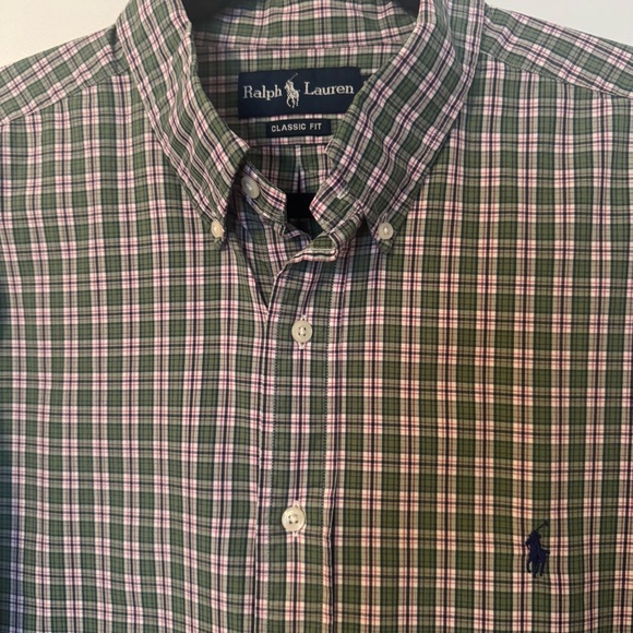 Ralph Lauren Men's Green Plaid Shirt - Picture 2 of 7